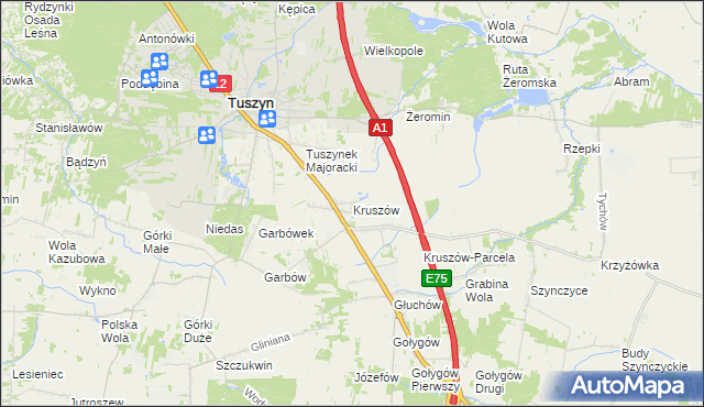 mapa Kruszów, Kruszów na mapie Targeo