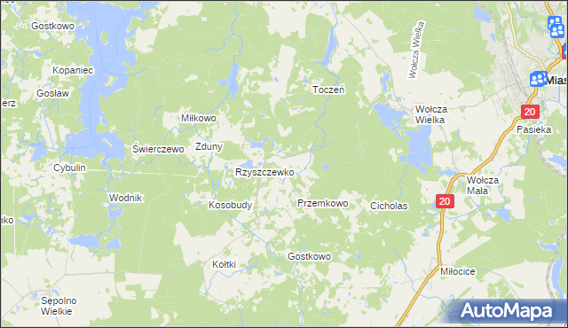 mapa Krzeszewo, Krzeszewo na mapie Targeo