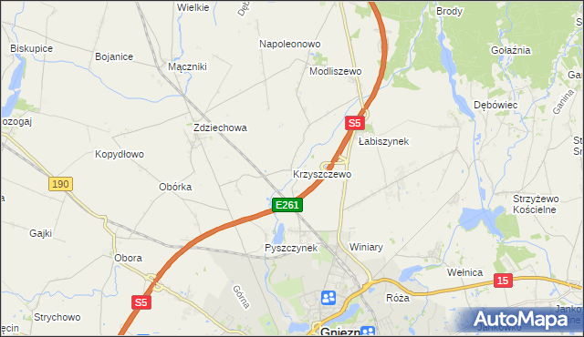 mapa Krzyszczewo, Krzyszczewo na mapie Targeo
