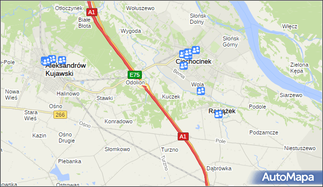 mapa Kuczek, Kuczek na mapie Targeo