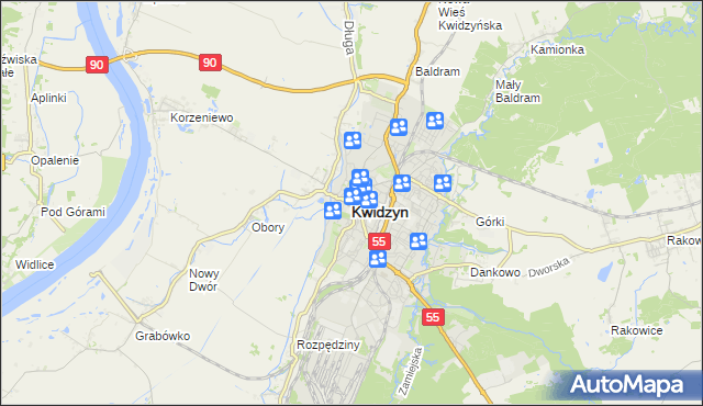 mapa Kwidzyn, Kwidzyn na mapie Targeo