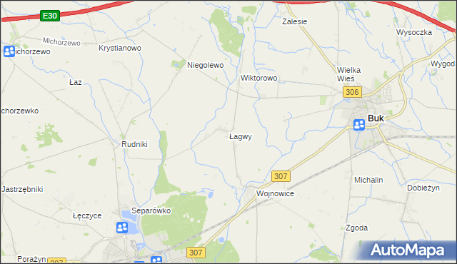 mapa Łagwy, Łagwy na mapie Targeo