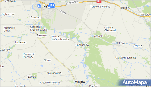 mapa Łańcuchów, Łańcuchów na mapie Targeo