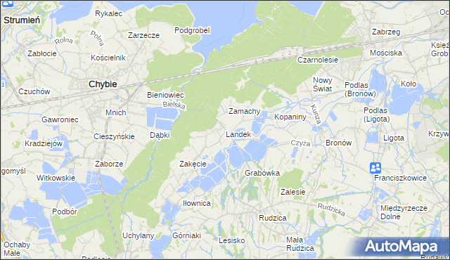 mapa Landek, Landek na mapie Targeo