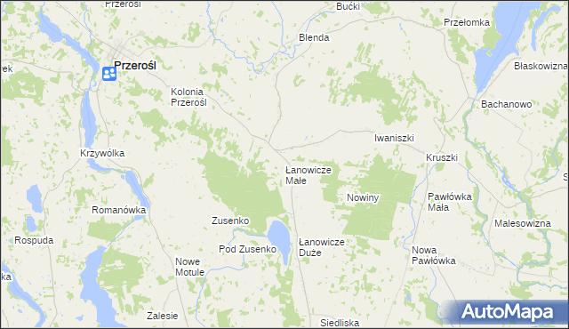 mapa Łanowicze Małe, Łanowicze Małe na mapie Targeo