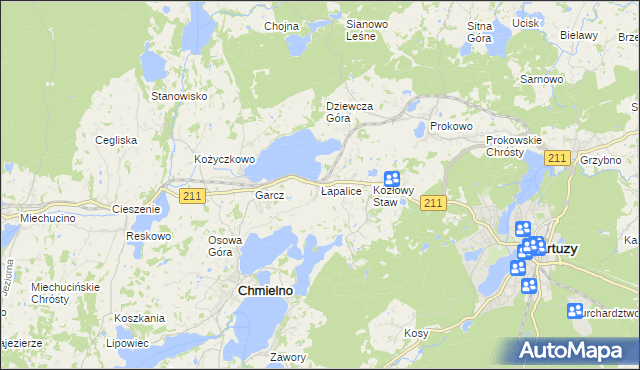 mapa Łapalice, Łapalice na mapie Targeo