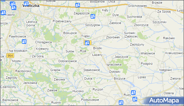 mapa Łazany, Łazany na mapie Targeo