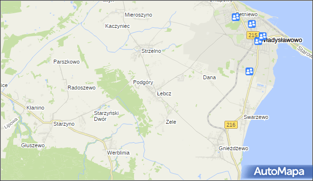 mapa Łebcz, Łebcz na mapie Targeo