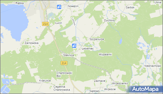 mapa Łebieniec, Łebieniec na mapie Targeo