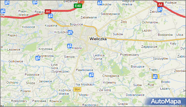 mapa Lednica Górna, Lednica Górna na mapie Targeo