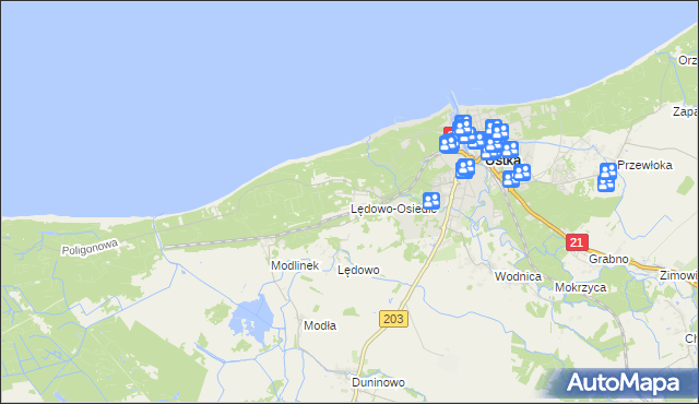 mapa Lędowo-Osiedle, Lędowo-Osiedle na mapie Targeo