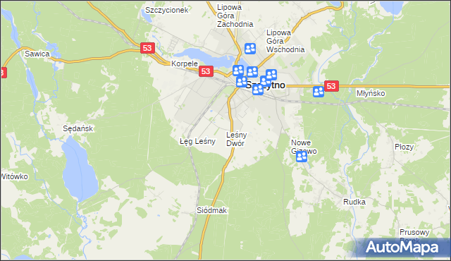 mapa Leśny Dwór gmina Szczytno, Leśny Dwór gmina Szczytno na mapie Targeo