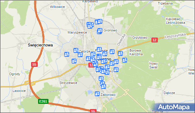 mapa Leszno, Leszno na mapie Targeo