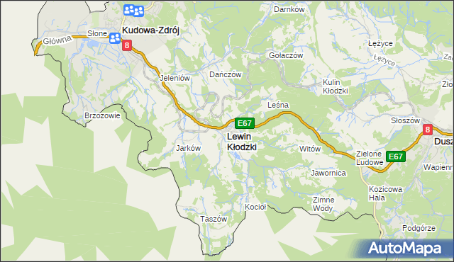 mapa Lewin Kłodzki, Lewin Kłodzki na mapie Targeo