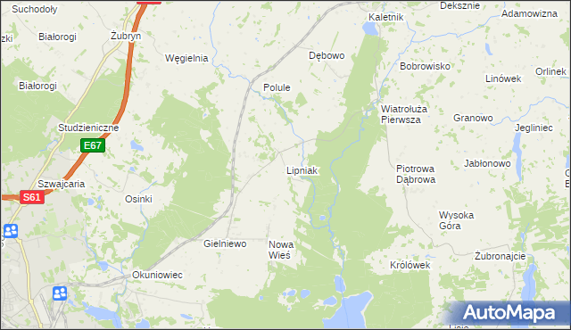 mapa Lipniak gmina Suwałki, Lipniak gmina Suwałki na mapie Targeo