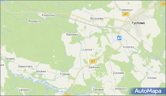 mapa Liśnica, Liśnica na mapie Targeo