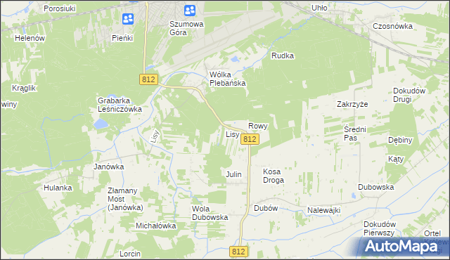 mapa Lisy gmina Biała Podlaska, Lisy gmina Biała Podlaska na mapie Targeo
