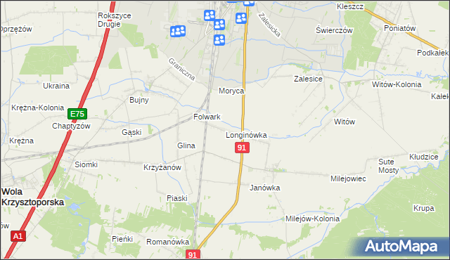 mapa Longinówka, Longinówka na mapie Targeo