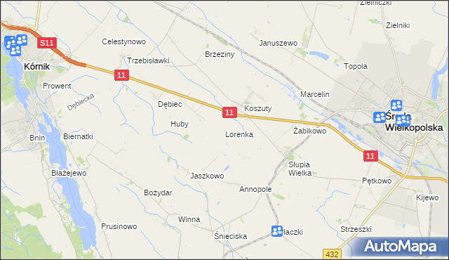 mapa Lorenka, Lorenka na mapie Targeo