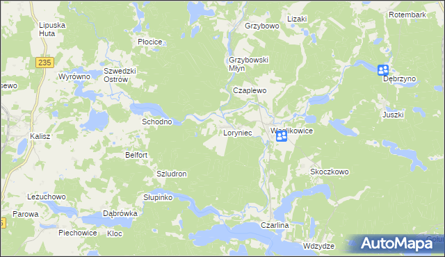 mapa Loryniec, Loryniec na mapie Targeo
