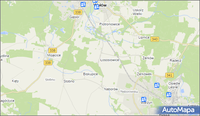 mapa Łososiowice, Łososiowice na mapie Targeo