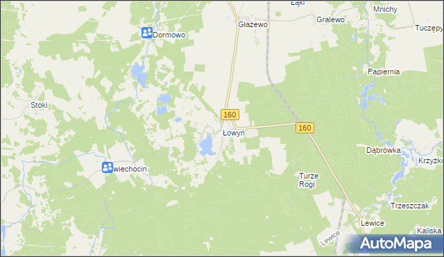 mapa Łowyń, Łowyń na mapie Targeo