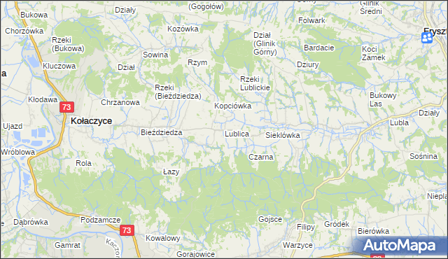 mapa Lublica, Lublica na mapie Targeo