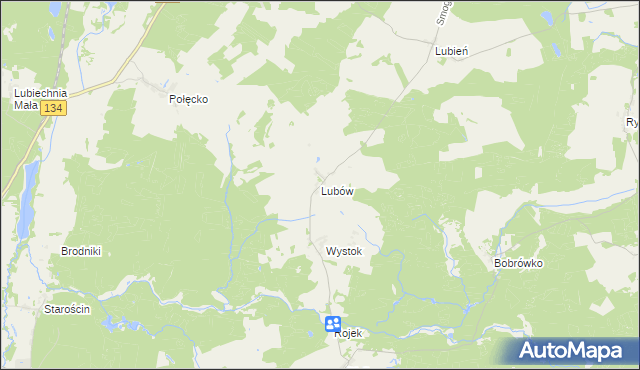 mapa Lubów gmina Torzym, Lubów gmina Torzym na mapie Targeo
