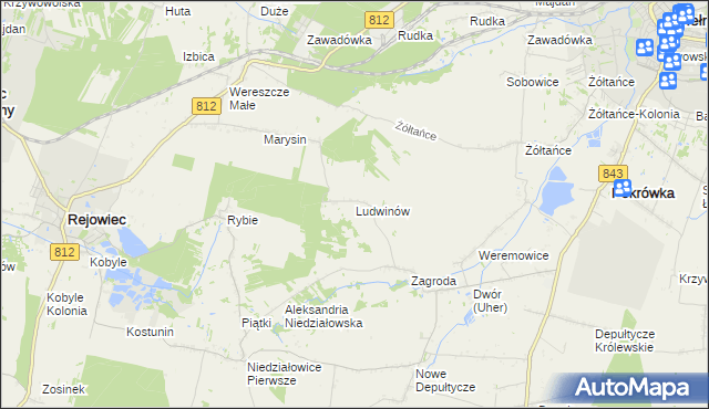 mapa Ludwinów gmina Chełm, Ludwinów gmina Chełm na mapie Targeo