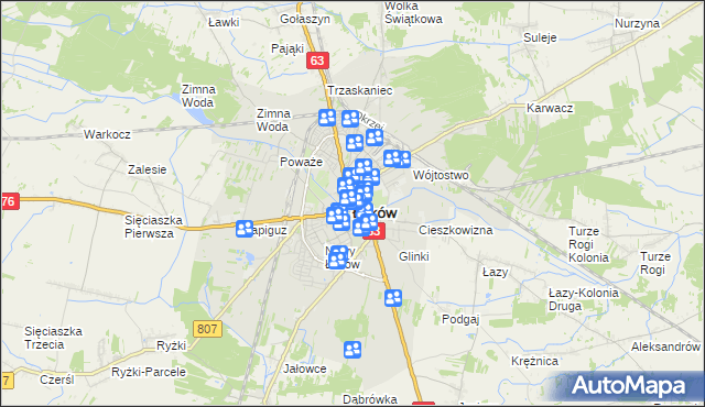 mapa Łuków, Łuków na mapie Targeo