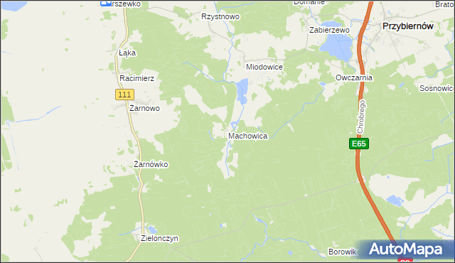 mapa Machowica, Machowica na mapie Targeo