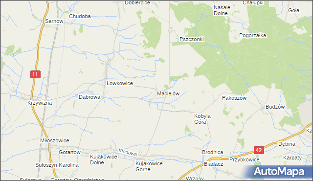 mapa Maciejów gmina Kluczbork, Maciejów gmina Kluczbork na mapie Targeo
