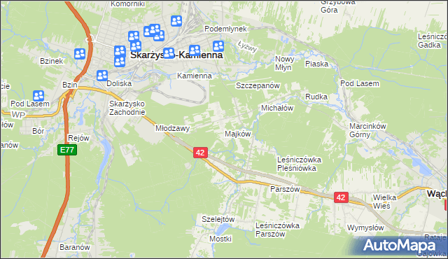 mapa Majków, Majków na mapie Targeo