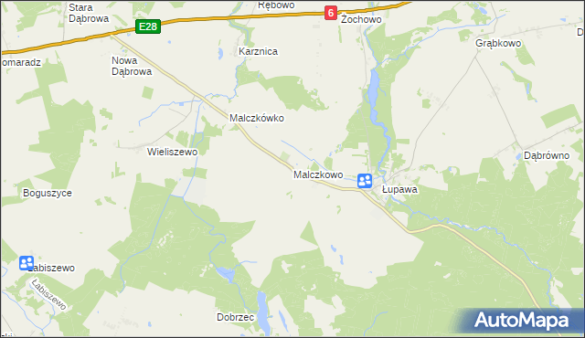 mapa Malczkowo, Malczkowo na mapie Targeo