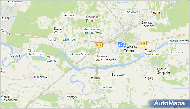 mapa Małkinia Mała-Przewóz, Małkinia Mała-Przewóz na mapie Targeo