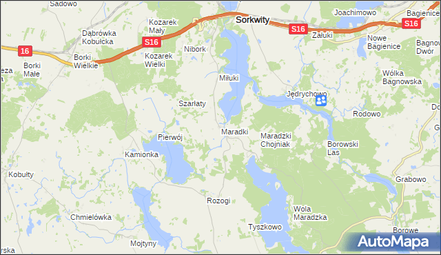 mapa Maradki, Maradki na mapie Targeo