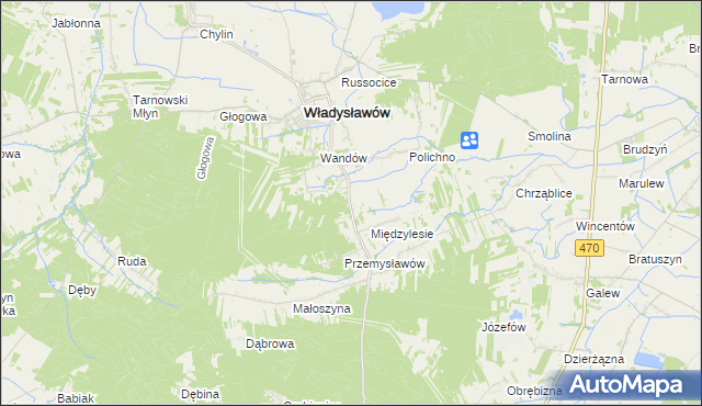 mapa Mariantów gmina Władysławów, Mariantów gmina Władysławów na mapie Targeo