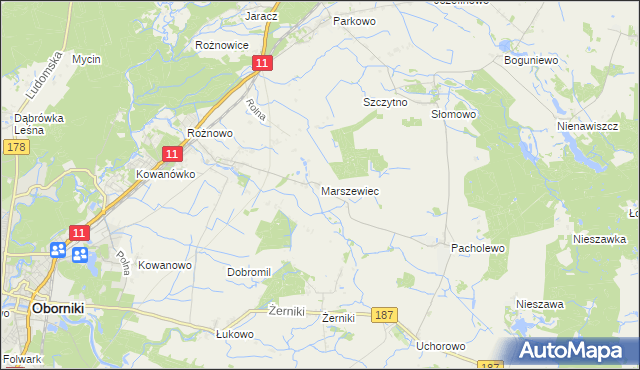 mapa Marszewiec, Marszewiec na mapie Targeo