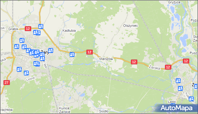 mapa Marszów, Marszów na mapie Targeo