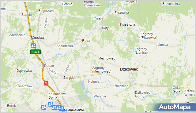 mapa Mechowiec, Mechowiec na mapie Targeo