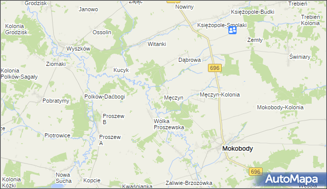 mapa Męczyn, Męczyn na mapie Targeo