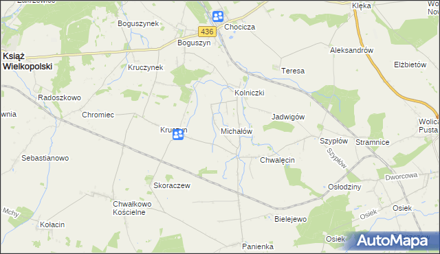 mapa Michałów gmina Nowe Miasto nad Wartą, Michałów gmina Nowe Miasto nad Wartą na mapie Targeo