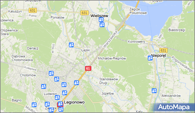 mapa Michałów-Reginów, Michałów-Reginów na mapie Targeo