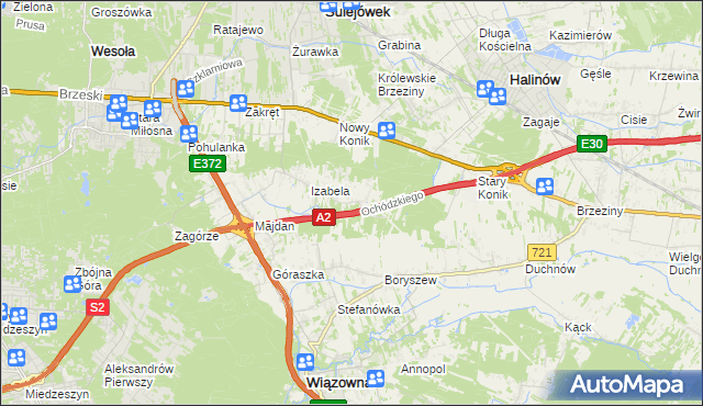mapa Michałówek gmina Wiązowna, Michałówek gmina Wiązowna na mapie Targeo