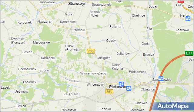 mapa Micigózd, Micigózd na mapie Targeo