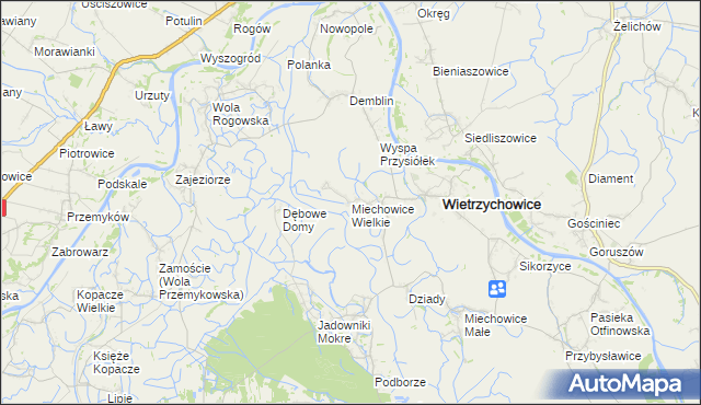 mapa Miechowice Wielkie, Miechowice Wielkie na mapie Targeo