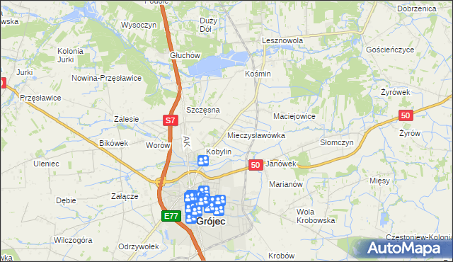 mapa Mieczysławówka, Mieczysławówka na mapie Targeo