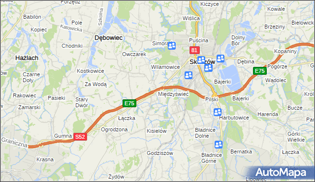 mapa Międzyświeć, Międzyświeć na mapie Targeo
