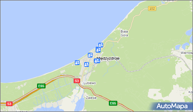 mapa Międzyzdroje, Międzyzdroje na mapie Targeo