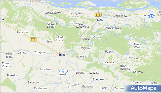 mapa Miękiny, Miękiny na mapie Targeo